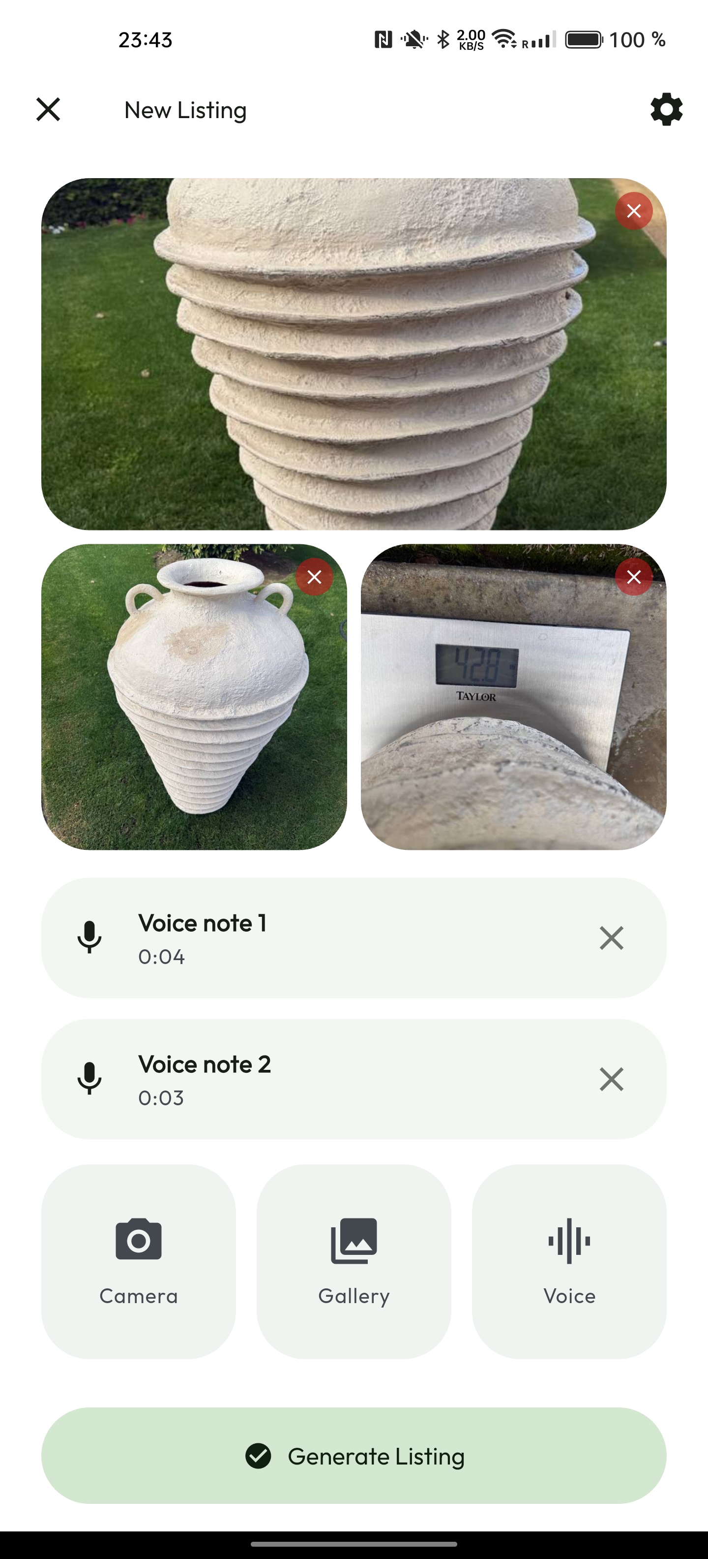Photos and voice notes